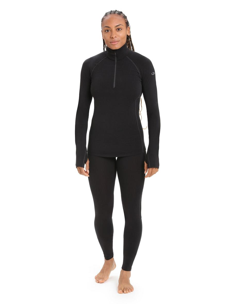 Icebreaker BodyfitZone™ Merino 200 Zone Thermal Leggings Női Base Layers Fekete | HU 1865HAPK